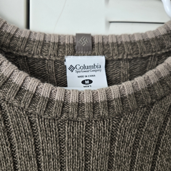 Columbia Men's Brown Ribbed Knit Long Sleeve Crew Neck Sweater Size M - Picture 4 of 6